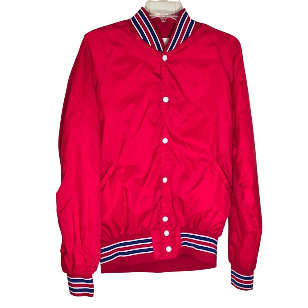 Vintage Bike Southern Athletic Red Satin Bomber 70s/80s Jacket Pristine XL